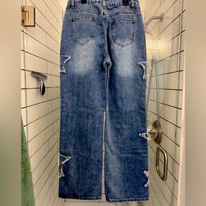 Baggy jeans with star details